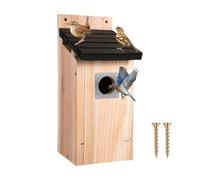 Casas de Aves Refugios en Exteriores,Casetas para Colibríes Colgables Naturales de Exterior | Decoración Hogar de Madera Impermeable para Jardín Patio Árbol Balcón