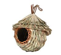 Casas de colibrí para colgar en el exterior | Cuelga nido de pájaro de hierba de caña natural | Regalos para amantes de los pájaros, decoraciones de jardín para decoración del hogar y jardín al aire