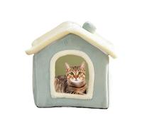 Casas de Gatos - Material de Felpa Suave, Cama de Gato, Cueva de Animales | Portátil. Tamaño Compacto con una Medio Cerrada para un retiro cálido para alojamiento de Gatos para Dormir y descansa
