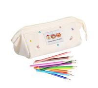 Casas de linda estética, bolsa de oso estuche para pluma | Servidor de artículos de papelería Bolsa de lápiz marcador Mujeres Estudiantes cosméticos para niños Travel College S, Cream Colored, Fare