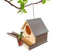 Casas De Madera para Aves Exteriores - para Aves con Ventilación | Refugio Cálido con Percha Y para Colibríes, Loros Y Cacatúas En Jardines, Parques Y Escuelas, 20x20x20cm