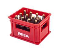 Casas de muñecas a escala 1/12, botella de cerveza en miniatura con caja, caja de cerveza real, accesorio de proyecto para coleccionistas de modelos, suministros de manualidades