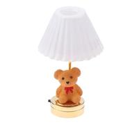 Casas de muñecas con iluminación de oso, muebles de juguete, figura de lámpara de mesa, decoración para casas de muñecas, accesorios de fotos, accesorio de casa