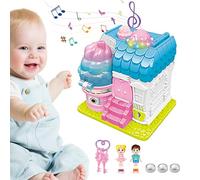 Casas de muñecas para niñas,Juego para niños pequeños Luces mágicas y Castillo Juguete musical | Regalo de casa de juegos para niñas de 3 años o más, decoración navideña de casa de muñecas, regalo par