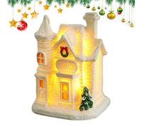Casas de Navidad | LED iluminado Mesas Figurinas,Decoración De Edificio Coleccionable Para Estante De La Casa Ventana De Invierno Ventana