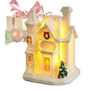 Casas de Navidad, Light Up Small Village House - Decoración de Escritorio para la Chimenea de Invierno Mantelel Window Apartment Storefront Fiest