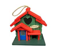 Casas de pájaro al aire libre | Lindo refugio de madera con cuerda,Caja de nido para pájaros Accesorios animales - para rojo garganta gorrión Golondrina canarios pinzón exterior jardín patio porche