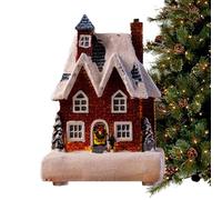 Casas de pueblo - Casa con atmósferas navideñas, casita creativa | Adornos luminosos de mesa con luces LED | Adorno de festival de casas de cuentos, objetos de escena navideños para decoraci n