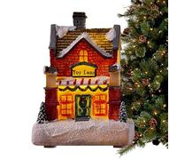 Casas De Pueblo De Navidad - Cabaña De Navidad Brillante, Casas De Pueblo De Historia De Navidad | Casa Ornamental Del Festival Con Luces Led, Accesorios Decorativos De Ambiente De Navidad Para La