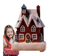 Casas de Pueblo de Navidad - Casa Cubierta de Copo de Nieve de Resina con Luces LED | Luz Nocturna Luminosa casa Copo de Nieve | Decoración Decorativa de Resina para de Navidad y Regalos