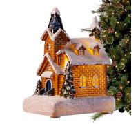 Casas de Pueblo de Navidad - Casa Cubierta de Copo de Nieve de Resina con Luces LED | Luz Nocturna Luminosa casa Copo de Nieve | Decoración Decorativa de Resina para de Navidad y Regalos