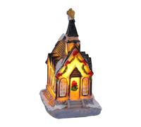 Casas de pueblo de Navidad LED - Figuras de cabaña en miniatura con luces LED, exhibición de ciudad de Navidad en miniatura iluminada | Figuras eléctricas de temporada de casa de aldea, figura LED de