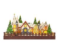 Casas De Pueblo Navideñas,Casas Navideñas De Madera | Escena de invierno Pueblos navideños LED Casas navideñas | Figuras decorativas de escritorio preiluminadas que muestran suministros navideños para