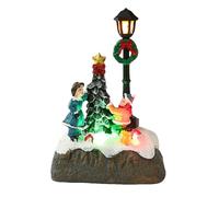 Casas de Pueblo Navideñas,Figuras Navideñas de Resina, Casas de pueblo navideñas iluminadas, Escena navideña LED, casa de pueblo brillante, figuritas de resina de escritorio, adorno para decoración de