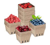 Casas De Pulp Pulp De 30 Piezas: Contenedores De Productos De Fibra Natural, Mercados De Cartones De Frutas Apilables | Portes De Bayas De Cartón Eco, Bayas De Embalaje De Estilo Rústico, Cajas De