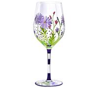 Casas de vino elegantes copas de vino pintadas 560ml Vino de flores Resistencia al calor de vaso Fantasía Copa de vino decorativo Copa decorativa Presente para cumpleaños Bodas Día de San Valentín Al