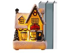 Casas del Pueblo: Casa Luminosa, Cabaña de Navidad | Adornos creativos para el escritorio con luces LED | Story Village Houses Festival Ornament, Atmósferas Decorativos Escena (3,5
