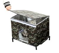 Casas para gatos al aire libre, tienda de campaña impermeable, base elevada, casa para gatos al aire libre, resistente a la intemperie con ventana transparente, para gatitos, pollos, conejos, animales