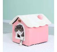 Casas para Gatos para Gatos De Interior, Casa Tipo Cueva Plegable, Casa para Gatos, Casa para Perros con Alfombra Extraíble Lavable, Cama Cálida para Invierno para Gatos Pequeños Y Perros,D,L
