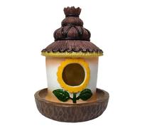 Casas para pájaros al aire libre - Alojamiento para mascotas de madera | Lugar de alimentación decorativo para pájaros | Clima -Resistente Bird Villa | Cabaña de jardín hecha a mano | Stazio