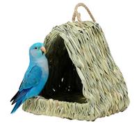 Casas para pájaros al aire libre - Pajarera hecha de hierba tejida natural, casa de anidación de pájaros resistente a la intemperie | Aviario de jardín al aire libre para gorrión loro cacatúa pinzón