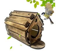 Casas para pájaros - Casa de pájaros colgante de madera | Hogar para pájaros en el patio trasero para anidar y refugio, casa de pájaros al aire libre para pájaros azules, gorrión, gallinero, jardín