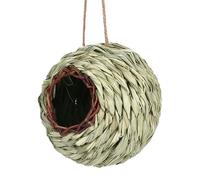Casas para pájaros, casa para pájaros y moscas en forma de bola - cabaña vegetal trenzada a mano para jardín, patio, balcón al aire libre, decoración de pared o árbol