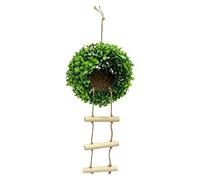 Casas para pájaros, de pájaros de 7.08 pulgadas para jaula, de loro con forma de bola de césped artificial con escalera para periquitos, cacatúas, canarios, agapornis, juego de