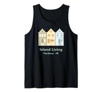 Casas Pastel en Mackinac Island Camiseta sin Mangas