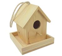 Casas rústicas para pájaros de Madera con Cuerda para Colgar, Caja Nido para Exteriores Resistente a la Intemperie, casa Decorativa para pájaros en el Patio Trasero, Refugio de Invierno para Rey