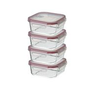 CASASELECCION 4 Tuppers de Cristal Hermético con Tapa y válvula de ventilación de 1100 ml para Comida, Recipiente de Vidrio - Uso Apto en Horno/Microondas/Lavavajillas/Congelador, Sin BPA