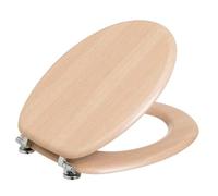 CasaSeleccion - Tapa de WC de Bambú con Bisagras de Aluminio. Medidas de 42x34 cm y Acabado de PVC. Fácil Instalación y Diseño Resistente. Aporta un Toque Natural al Baño