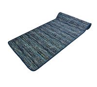 Casatessile Alfombra de Cocina Ancho 50 cm. Corredor de Cocina Lavable, Alfombra Antideslizante Debajo del Fregadero. - BLU, 140 cm.