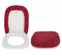 Casatessile Funda de Asiento de Inodoro de Terciopelo 50X50 cm. Tamaño Grande Tapa de Eje Suave, Tapa de Asiento de Agua, Tapa de Agua Universal - Bordeaux