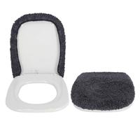 Casatessile Funda de Asiento de Inodoro de Terciopelo 50X50 cm. Tamaño Grande Tapa de Eje Suave, Tapa de Asiento de Agua, Tapa de Agua Universal - Grigio Antracite