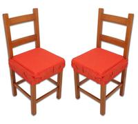 Casatessile PAR de Cojines Funda de Silla Acolchados y desenfundables con Goma elástica Solid Color Melange con elástico, cómodo y Lavable - Arancio