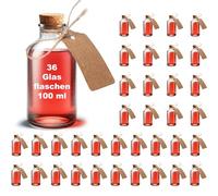 casavetro 36 botellas de cristal pequeñas de 100 ml de 10 cm de alto para decoración de mesa, para bodas, regalos de invitados