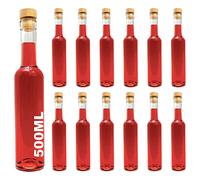 Casavetro Botellas de Cristal Futura de 500 ml - 6 o 12 Unidades para Rellenar, Licor, Vinagre o Aceite