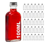 Casavetro Botellas de cristal vacías de 100 ml, 30 unidades, con tapón de rosca, para vino, licor, vinagre u aceite, para rellenar, 0,1 litros