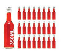 casavetro Clear Screw Top Botellas de vidrio vacías 350 ml - Tapas giratorias recargables reutilizables - Tapa de metal ajustada al aire para Kombucha Home Brewing Gin Aceite Vinagre (24 x 350 ml)