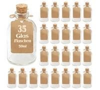 casavetro - Juego de 36 x jarrones pequeños de 7 cm de Altura, Botellas de Vidrio, decoración, diseño de Flores de Boda, Vidrio, Blanco, 36 x jarrón