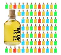 Casavetro Mini Botellas de Cristal Con Corcho, 50 ml, 72 Unidades, Transparentes Para Rellenar y Licor (TR)