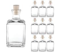 Casavetro Tapón de Corcho Transparente Botellas de Vidrio vacías 250 ml - Tapas de Corcho Recargables Reutilizables - Apretado al Aire para endrinas Gin Aceite Vinagre Cerveza Vino Sidra(10 x 250 ml)