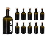 casavetro Tapón de Corcho Transparente Botellas de Vidrio vacías 500 ml - Tapas de Corcho Recargables Reutilizables - Apretado al Aire para endrinas Gin Aceite Vinagre Cerveza Vino Sidra(10 x 500 ml)