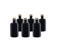 casavetro Tapón de Corcho Transparente Botellas de Vidrio vacías 500 ml - Tapas de Corcho Recargables Reutilizables - Apretado al Aire para endrinas Gin Aceite Vinagre Cerveza Vino Sidra(6 x 500 ml)