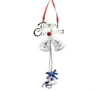 Cascabel de Navidad de metal rústico vintage para colgar en árbol y puerta, ofrece un sonido claro y una sensación festiva (plata)