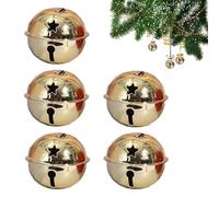 Cascabeles de 5 cm, 5 Piezas, Adorno de Campana de Creer Recortado, decoración de árbol de Navidad, decoración de Trineo de Oro Rojo, Campanas de Metal, Suministros de decoración de Fiestas
