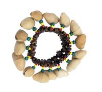 Cascabeles de mano hechos a mano, instrumento de percusión artística portátil, hecho a mano, textura de concha de cáscara de cáscara de nuez