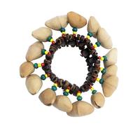 Cascabeles de mano hechos a mano, instrumento de percusión artística portátil, hecho a mano, textura de concha de cáscara de cáscara de nuez