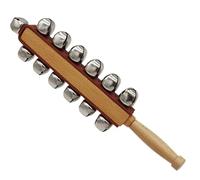 Cascabeles de mano navideños,Instrumento de cascabel - Instrumentos de percusión Jingle Bells - 13 campanas de percusión musical, agitador de madera, cascabeles para decoración navideña en casa de vac